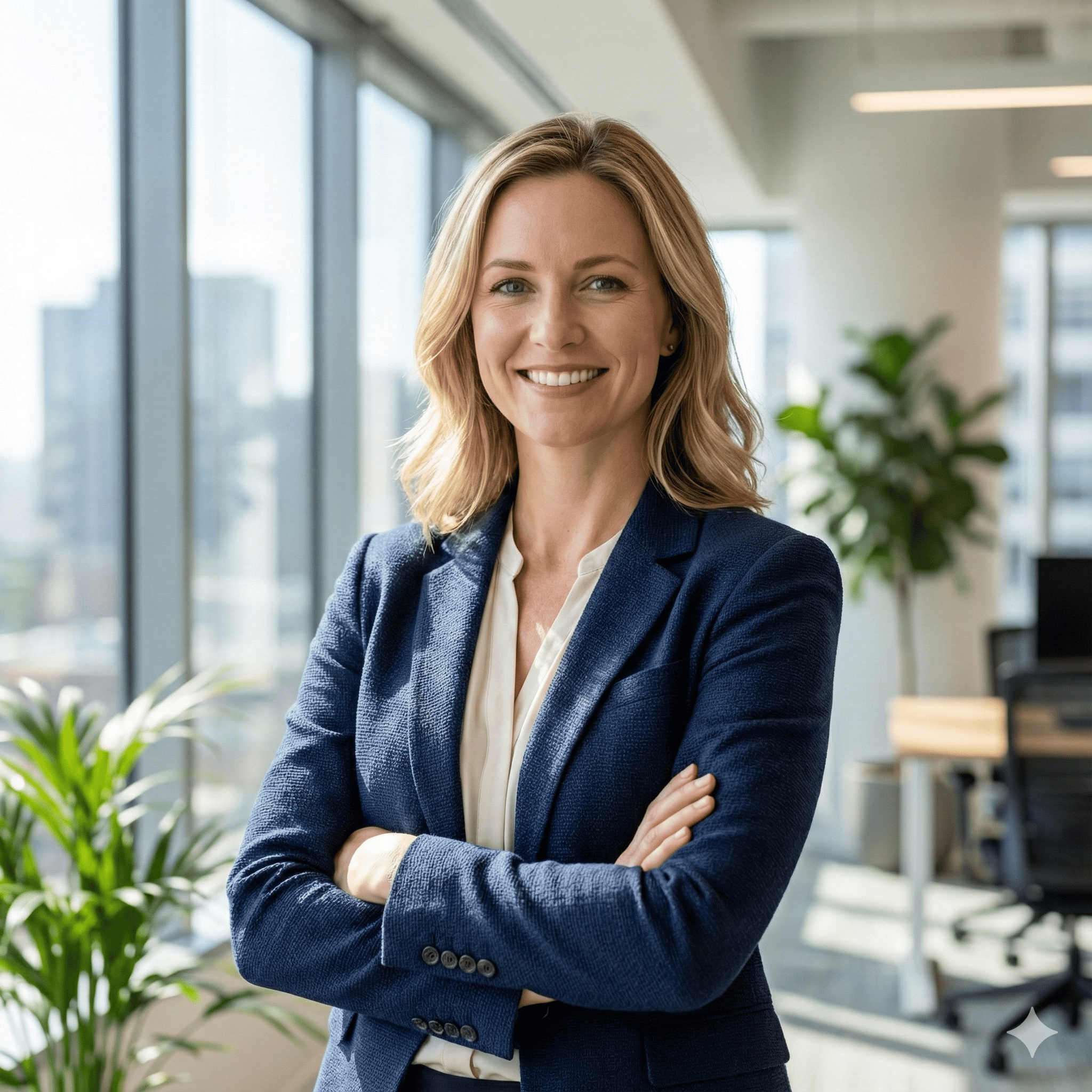 Profissional confiante e reflexivo